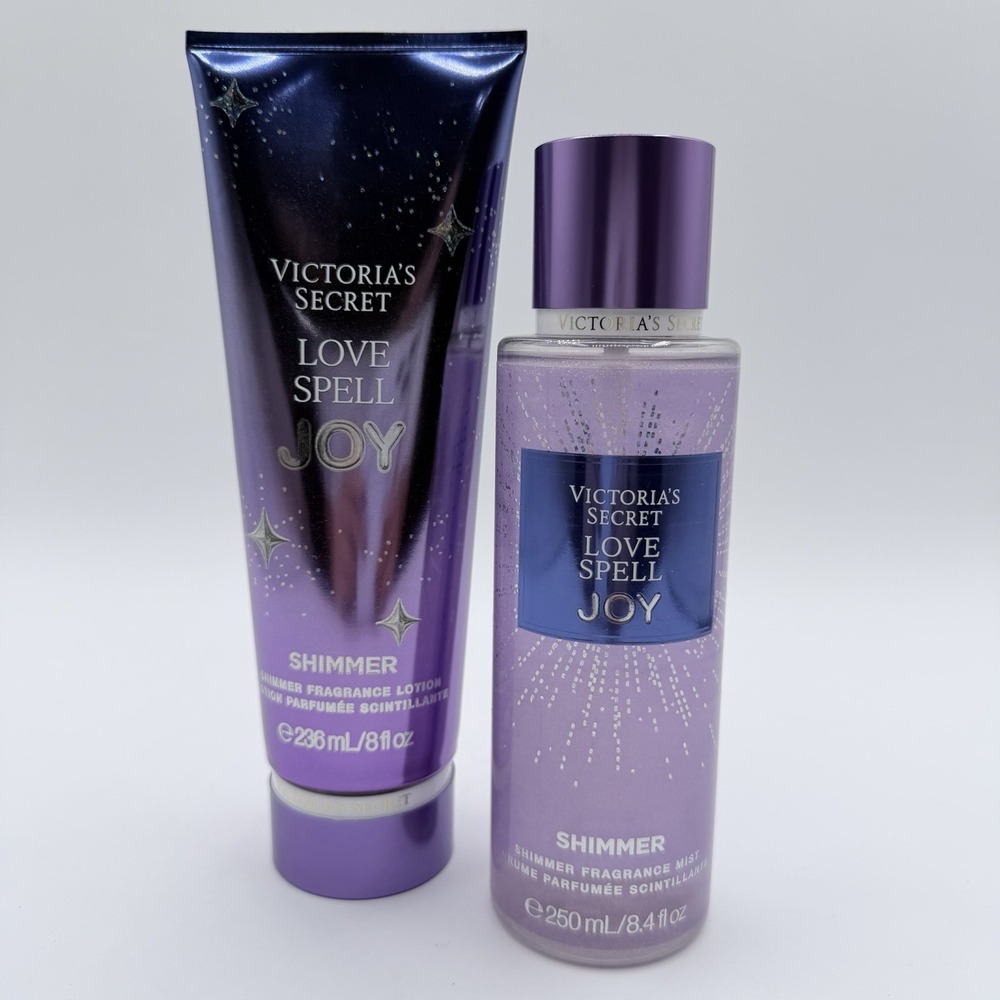 Victoria's Secret Love Spell Joy Shimmer Body Mist Spray & Lotion Set of 2 - Picture 3 of 4